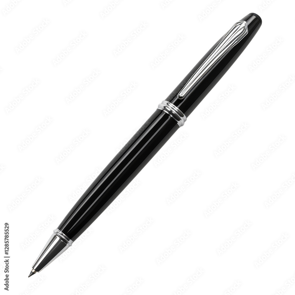 Elegant black and silver pen with a sleek design Elegant black and silver pen with a sleek design