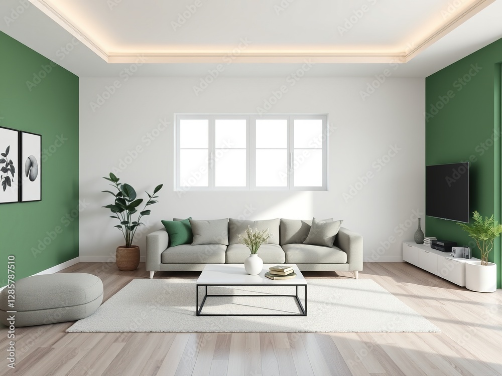 Fototapeta premium Clean Lines Green Interior Design