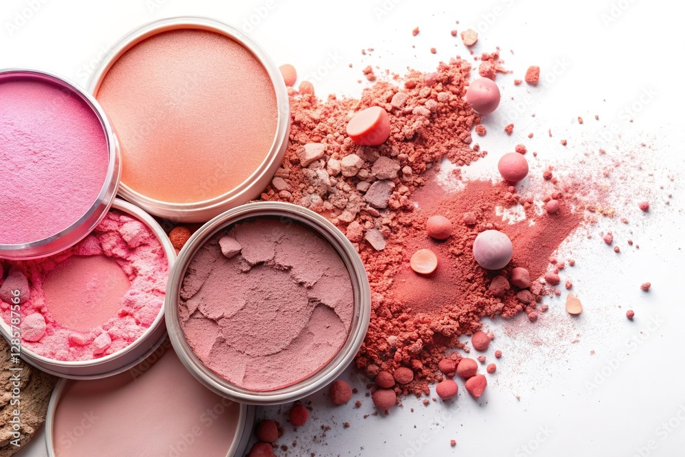 Close-Up Beauty Shots of Blush Powders Close-Up Beauty Shots of Blush Powders