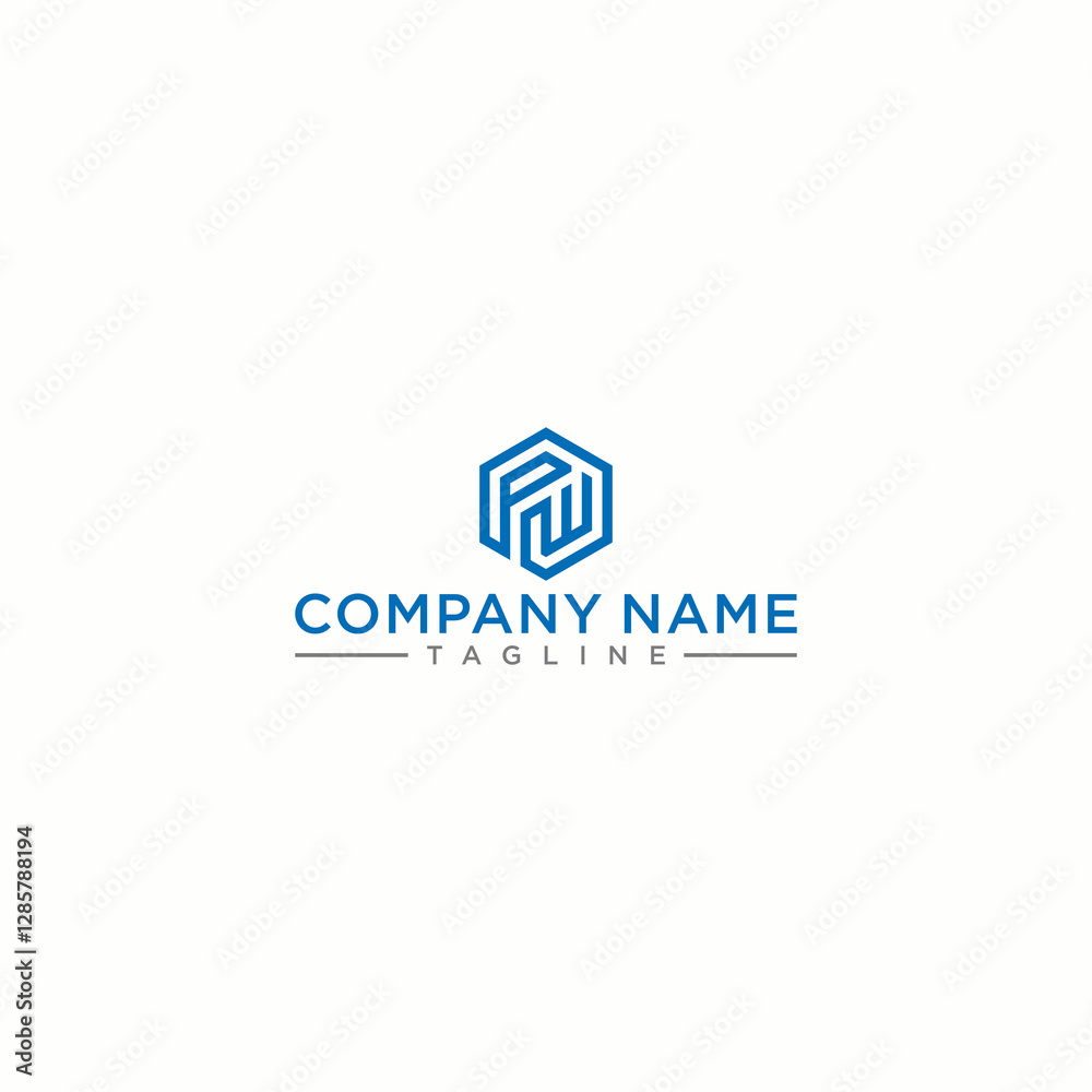 PW letter logo in the form of hexagons and cube logos with letter designs for corporate identity	