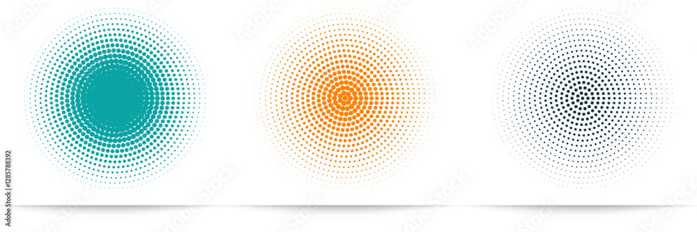 Halftone gradient. Dotted gradient, smooth dots spraying and halftones dot background seamless horizontal geometric pattern vector template set. unique dots modern circles Halftone gradient. Dotted gradient, smooth dots spraying and halftones dot background seamless horizontal geometric pattern vector template set. unique dots modern circles