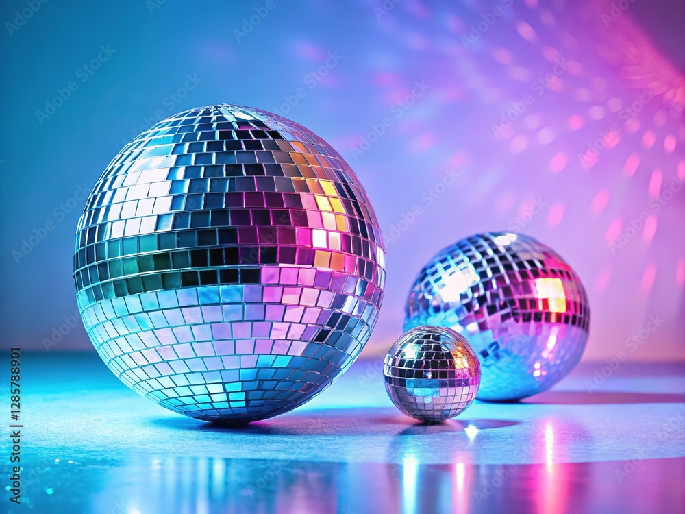Obraz premium Creative Disco Balls on Pastel Background