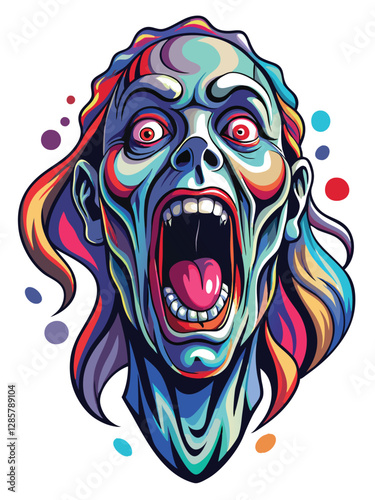 A hand-drawn illustration of a distorted, melting screaming face, rendered in a grotesque and expressive style.