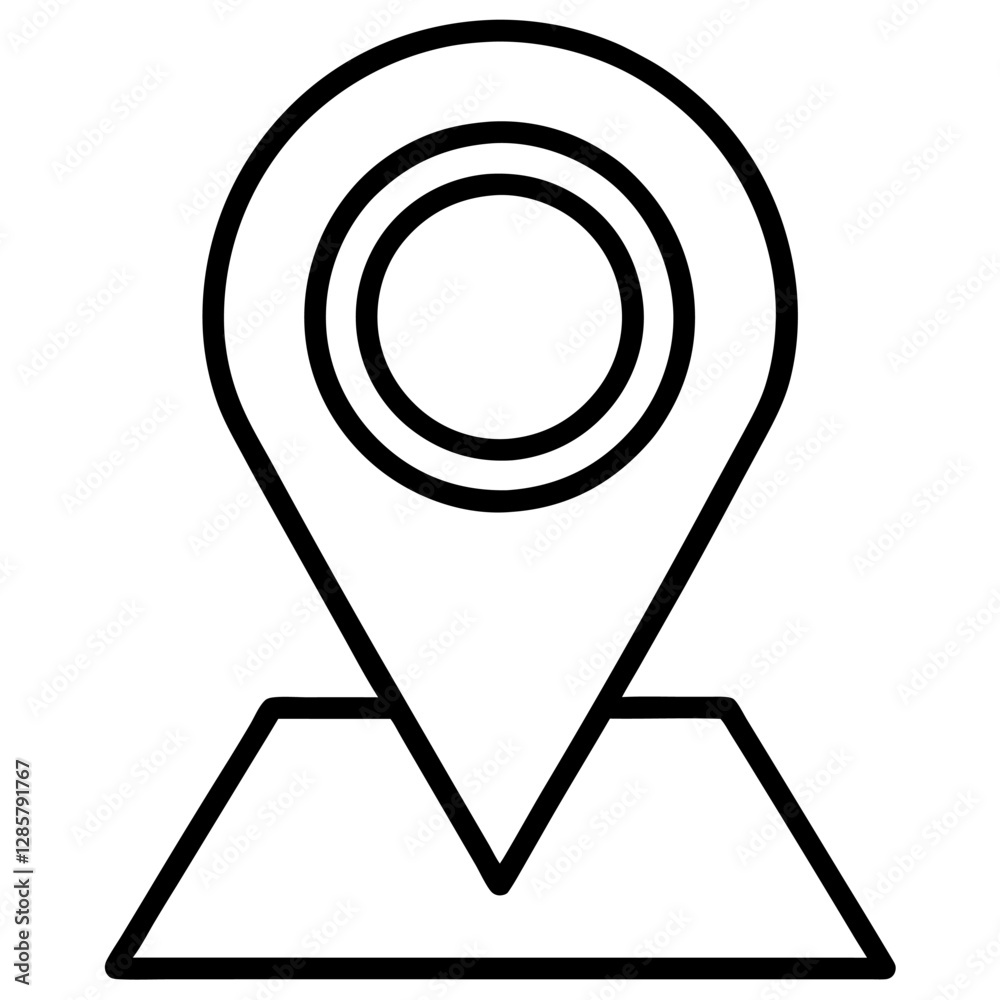 Pin map icon vector. Line location symbol on white background.