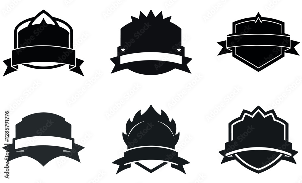 Blank Graphic Design Elements - Ribbons and Shields Blank Graphic Design Elements - Ribbons and Shields