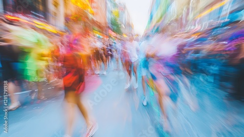 Wallpaper Mural Blurred of Colorful Motion and Vibrant Festivities in the City Streets Torontodigital.ca