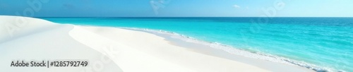 Gleaming white dunes meet turquoise sea, pristine beach , bright, coast, travel