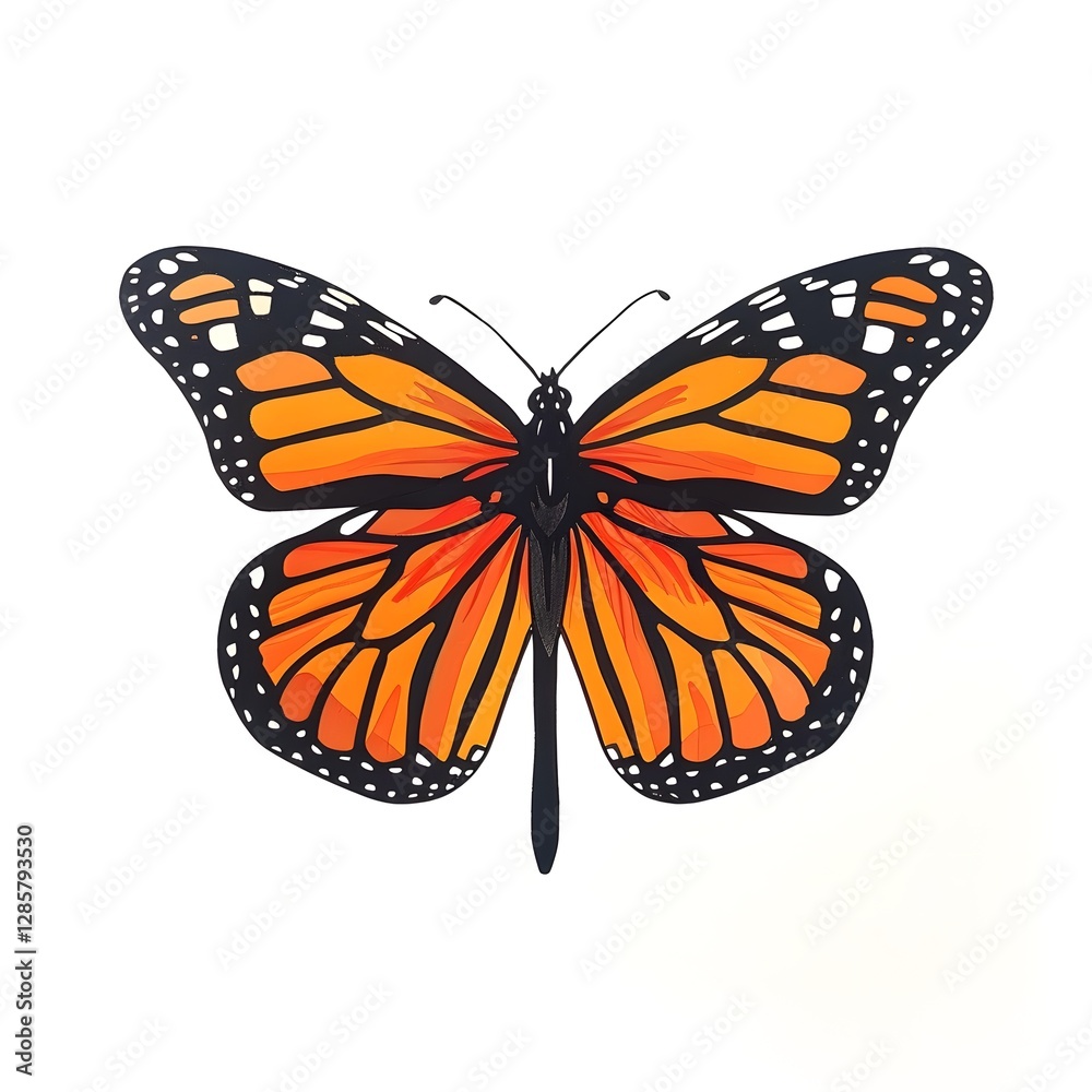 Fototapeta premium Elegant Monarch Butterfly with Minimal Alexander Marshal Inspired Style