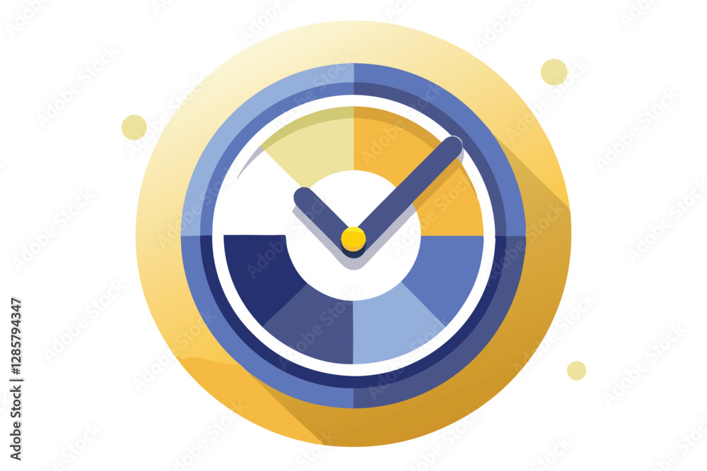 Design a minimalist clock face; a single checkmark replaces the hour markers, signifying task completion or goal achievement. Focus on clean lines and a simple color palette. Design a minimalist clock face; a single checkmark replaces the hour markers, signifying task completion or goal achievement. Focus on clean lines and a simple color palette.