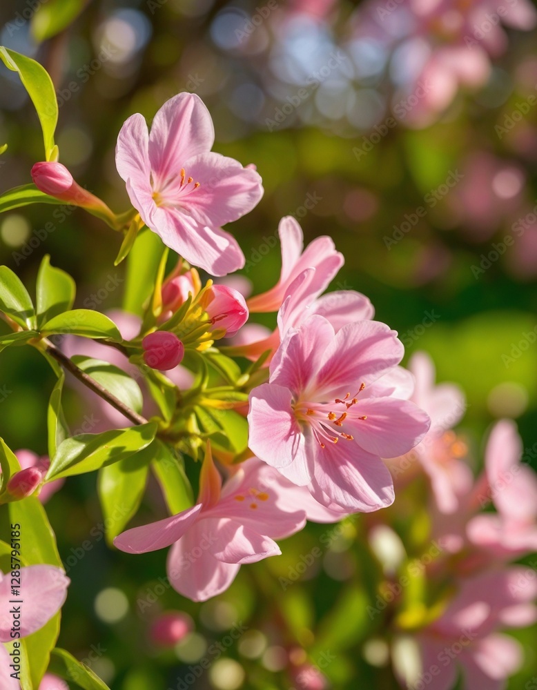 Obraz premium A Lush and Dreamy Spring Scene with Vibrant Colors and Natural Light