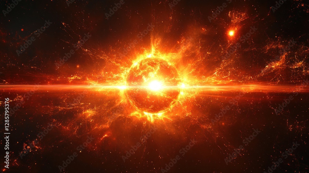 Obraz premium Exploding Star in Cosmic Nebula