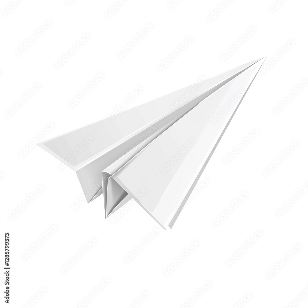 White paper airplane on transparent background White paper airplane on transparent background