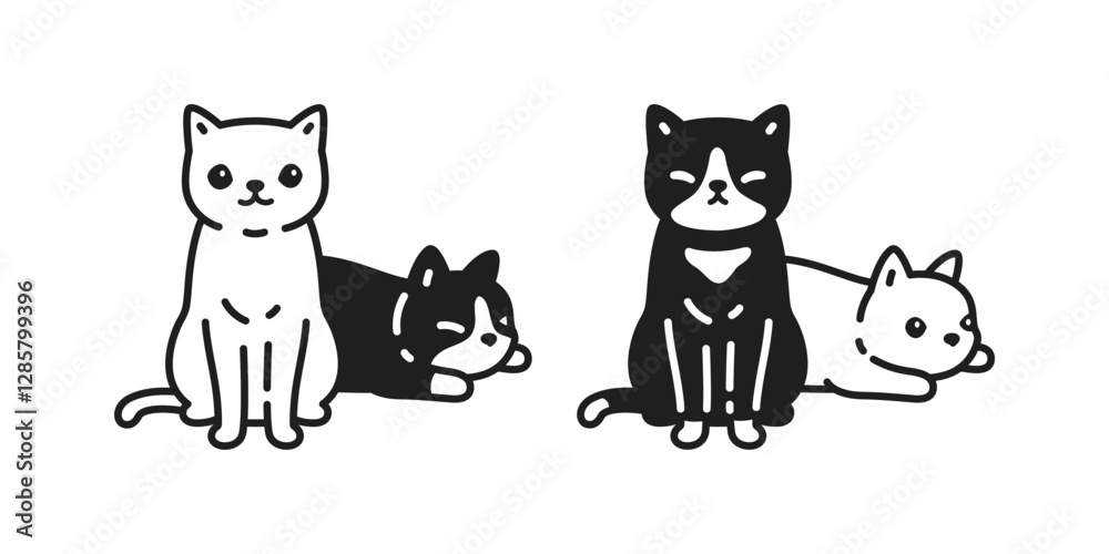 cat vector kitten calico icon sitting sleeping logo symbol pet cartoon character illustration doodle design isolated clip art cat vector kitten calico icon sitting sleeping logo symbol pet cartoon character illustration doodle design isolated clip art
