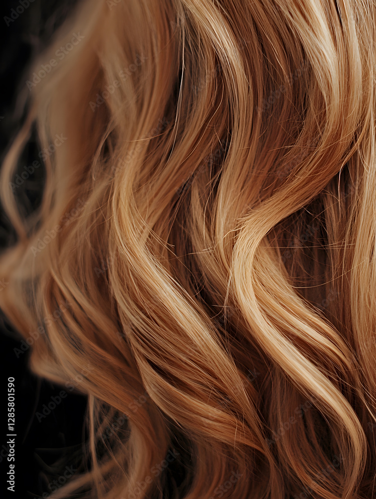 Fototapeta premium Elegant Flowing Golden Brown Locks in Natural Light Setting : Generative AI