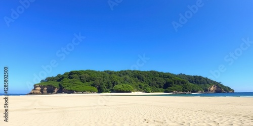 Secluded Figueiras Beach, Azure Sky and Lush Forest photo