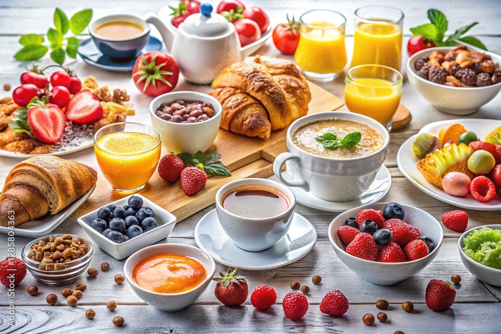 Tasty and Healthy Breakfast in Cozy Cafe Tasty and Healthy Breakfast in Cozy Cafe