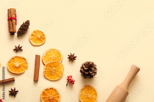 Dried orange slices, cinnam...