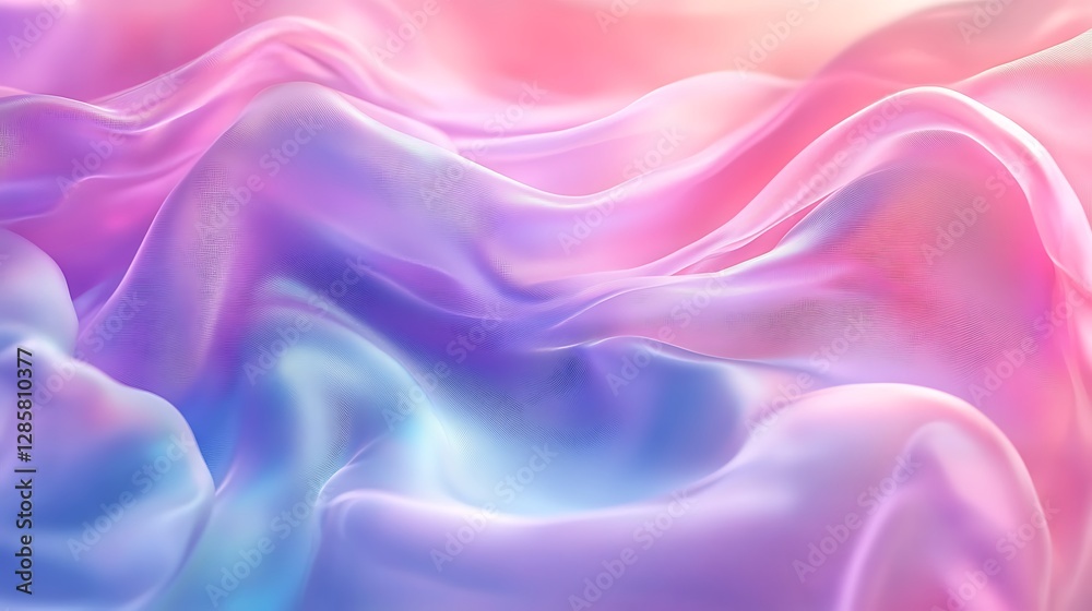 Obraz premium Beautifully painted silk fabric displays flowing soft vibrant colors and textures