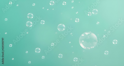 Wallpaper Mural Zero-gravity liquid droplets floating background. Tiny transparent orbs suspended mid-air Torontodigital.ca