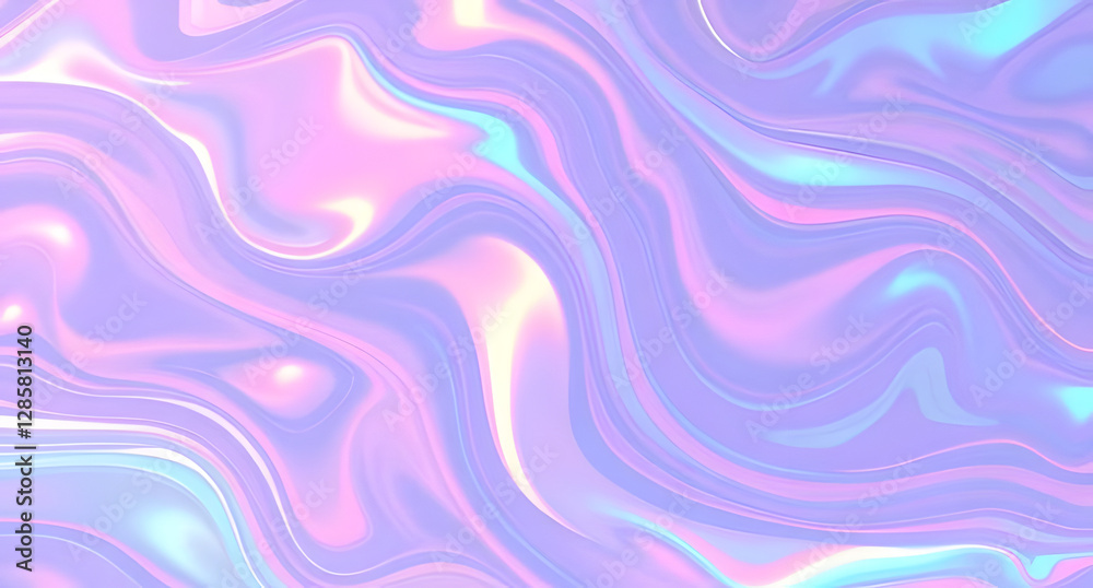 Holographic fluid swirls background. Rainbow iridescence shifting with movement Holographic fluid swirls background. Rainbow iridescence shifting with movement