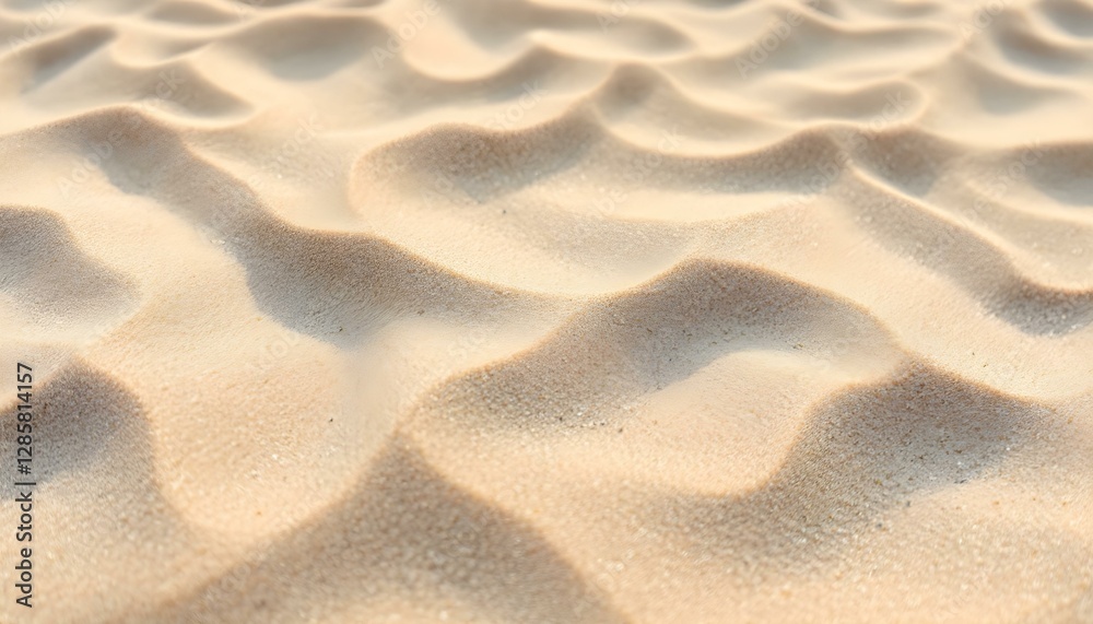 Textura de arena, color beige, patrón ondulado, luz natural, primer plano, ambiente de playa, superficie lisa, granos finos, ambiente veraniego, tonos neutros Textura de arena, color beige, patrón ondulado, luz natural, primer plano, ambiente de playa, superficie lisa, granos finos, ambiente veraniego, tonos neutros