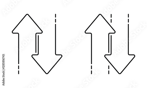 Up down arrow, input output arrow, Up down arrow icon isolated on transparent background flat vector illustration.