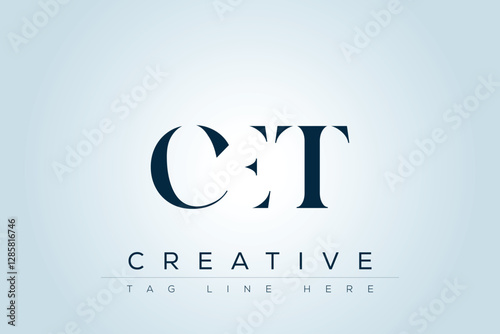 CET abstract letter logo design. This logo is designed by three abstract letters. 