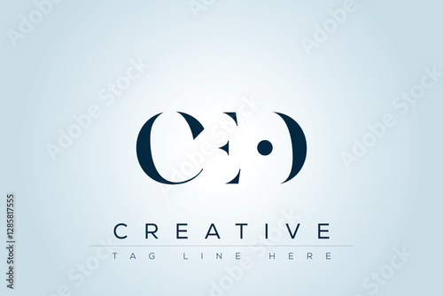 CEO abstract letter logo design. This logo is designed by three abstract letters. 