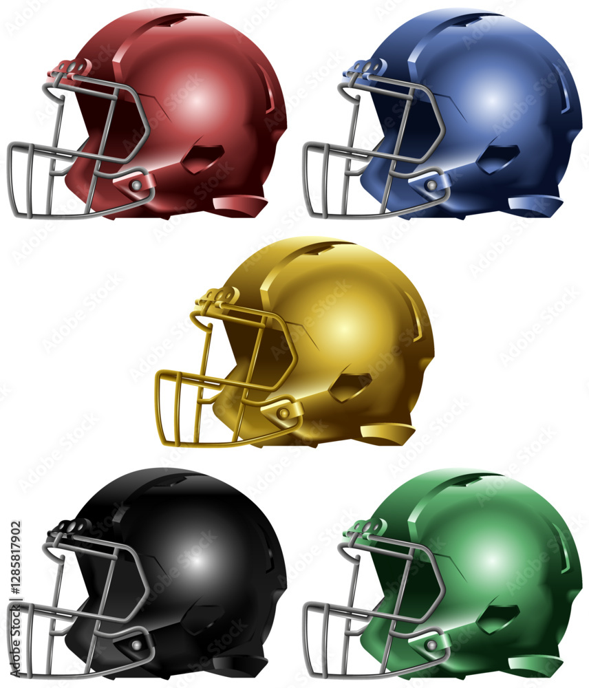 Fototapeta premium american football helmets vector