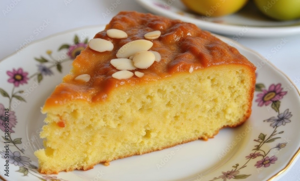 Delicious slice of yellow cake Delicious slice of yellow cake