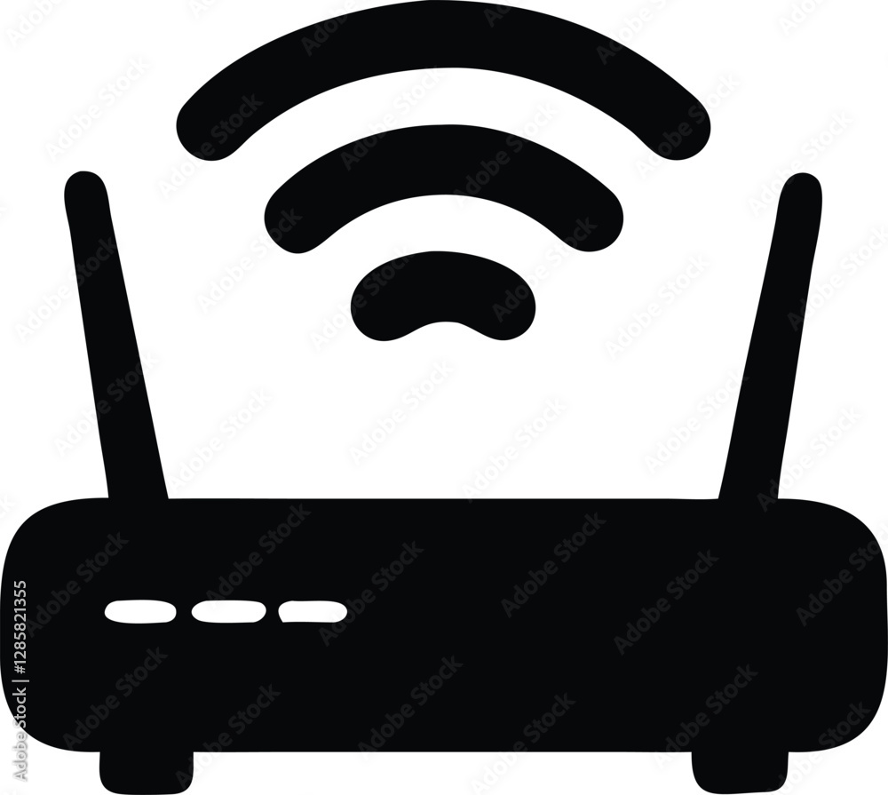Vector Illustration of a Wi-Fi Router Icon Vector Illustration of a Wi-Fi Router Icon