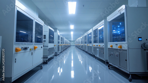 A high-tech cleanroom where industrial workers assemble precision aerospace components