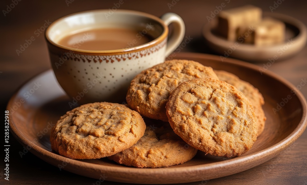 Fresh baked cookies with coffee Fresh baked cookies with coffee