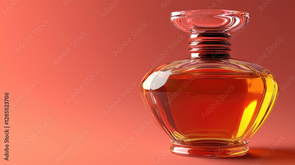Elegant Glass Perfume Bottle on a Gradient Background Elegant Glass Perfume Bottle on a Gradient Background