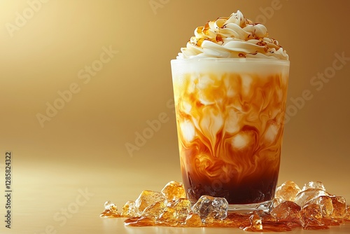 Iced Coffee with Creamy Swirl and Foam