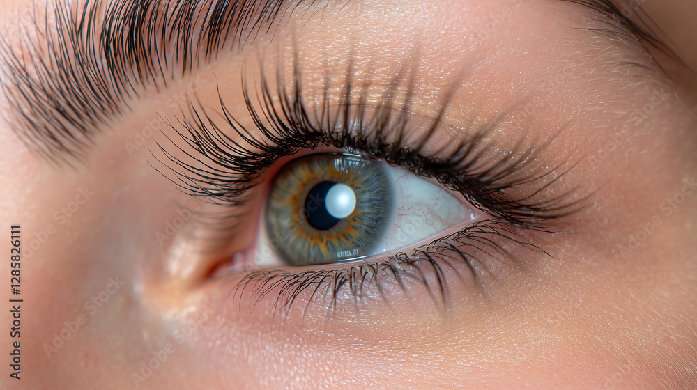 Close Up of Female Eye with Long Eyelashes Close Up of Female Eye with Long Eyelashes
