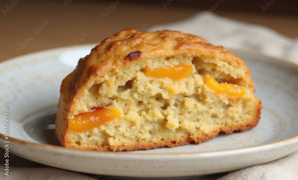 Delicious sliced peach scone Delicious sliced peach scone