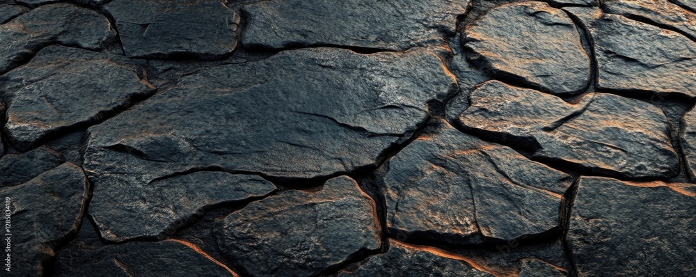 Fototapeta premium Dark-colored stone surface with a distinctive texture.