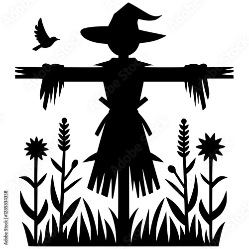 Scarecrow silhouette vector design