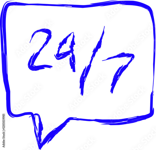 24/7 support icon in doodlr style