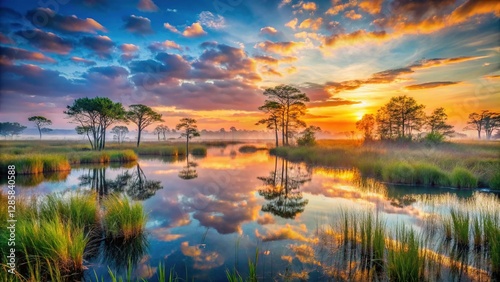 Everglades Bobcat Trail: Lush Wetlands Sunrise near Miami