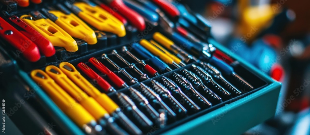 A Colorful Array of Tools in a Well-Organized Toolbox A Colorful Array of Tools in a Well-Organized Toolbox