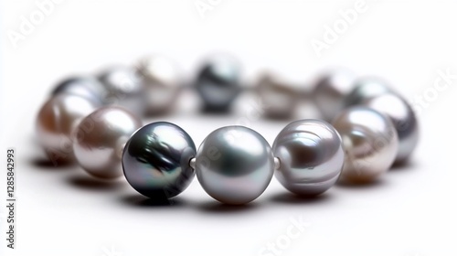 Elegant Pearl Bracelet: A Symphony of Grey and Pink Hues