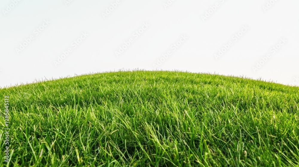 Obraz premium Lush Green Grass Hill Under Clear Sky for Nature and Outdoor Themes in Stock Photography