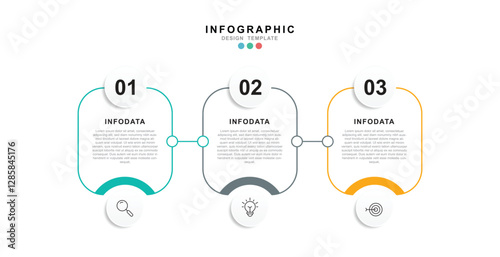 Business vector infographic design template with icons and 3 options or steps.