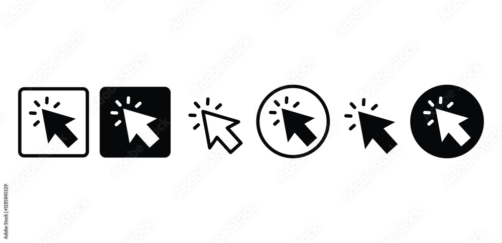 Fototapeta premium mouse cursor click icon symbol sign vector design black white color simple illustration sets
