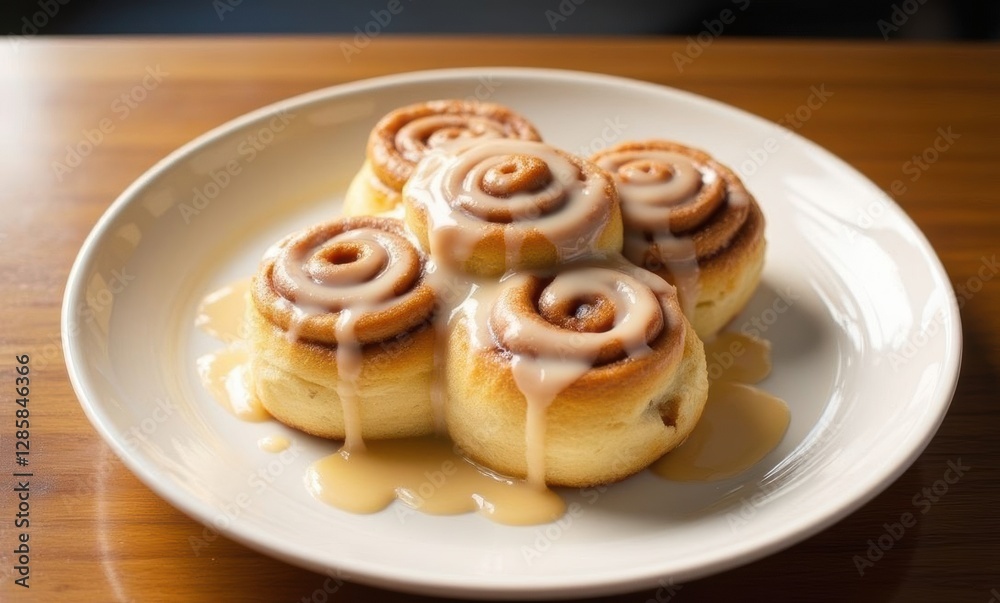 Delicious cinnamon rolls on a plate Delicious cinnamon rolls on a plate