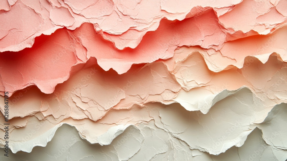 Fototapeta premium The Paper Layers Show Different Shades Of Pink And Peach