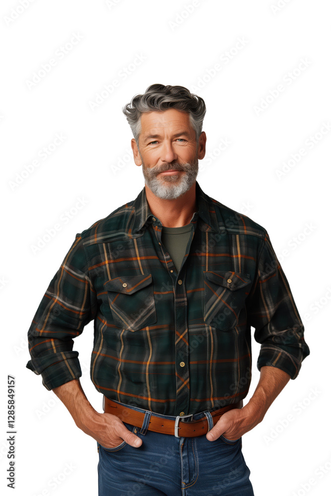 Mature Man in Plaid Shirt Mature Man in Plaid Shirt
