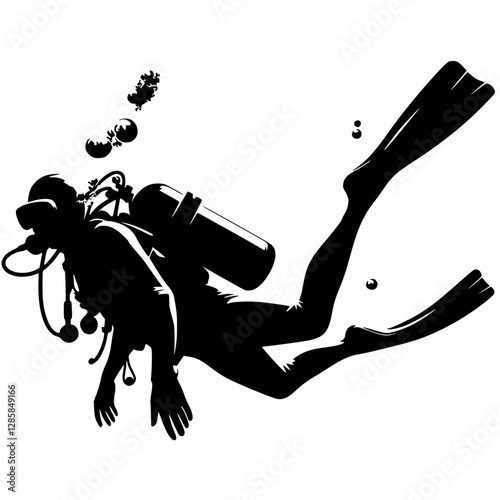 Silhouette of a diver